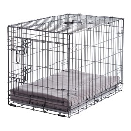 South Pine Porch Piper Premium Crate Pad with Removable Cover, Gray, Small (30" x 19")