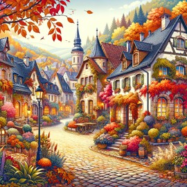 Puzzles 1000 Pieces for Adults jigsaw puzzles for adults 1000 Piece Puzzle Challenging Game for The Whole for Women, Gifts for Men, jigsaw puzzle Theme:Town in Autumn