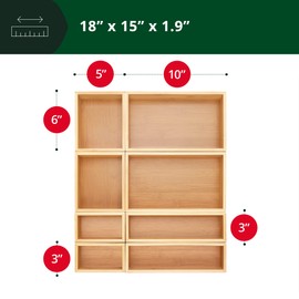 ROYAL CRAFT WOOD Bamboo Jewelry Organizer Box & Chests Set - Versatile Storage Solution for Makeup, Jewelry, and Bathroom Essentials (8 Boxes)