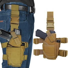 Tactical Molle Pistol Thigh Gun Holster Drop Leg Holster Right Hand Adjustable