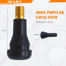 MEAJOO 8PCS TR413 Tubeless Tire Valve Stems, Snap-in Rubber Valve Stems for 0.453 Inch Rim Holes, Replacement for Car Tubeless Tires, with 8Pcs The Upgraded Version Tire Valve Stem Caps