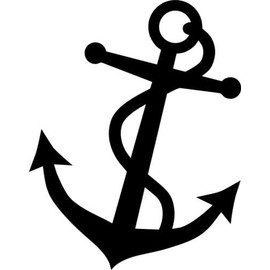 Ship Anchor Sailing Vinyl Decal Sticker for Car/Window/Wall (Black Gloss)