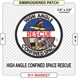 High Angle Confined Space Embroidered Patch Fire Department Rescue Service - F 97