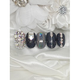 Wedding dress handmade nail tips - Short Round Square / 웨딩드레스 수제네일팁 - 숏라운드스퀘어