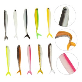 Kisangel 10pcs Wear-Resistant Swimbait Fishing Lures Vivid Portable Artificial Bait for Freshwater Fishing for Bass and Enthusiasts Mixed Color
