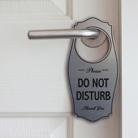 Please DO NOT DISTURB Door Hanger - Brushed Gold, 4" x 8"