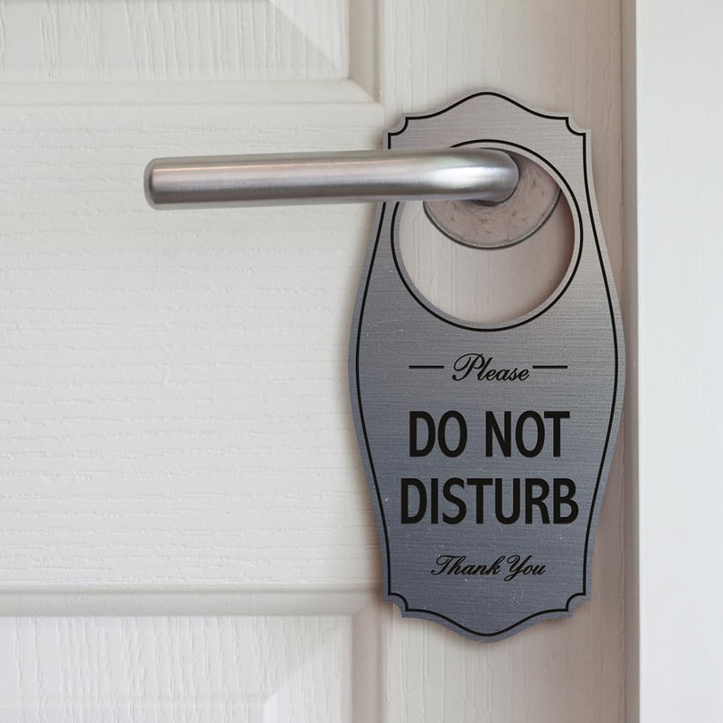 Please DO NOT DISTURB Door Hanger - Brushed Gold, 4"