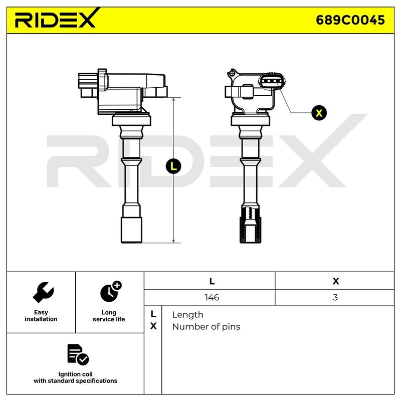 RIDEX 689C0045 Ignition Coil Ignition Coil