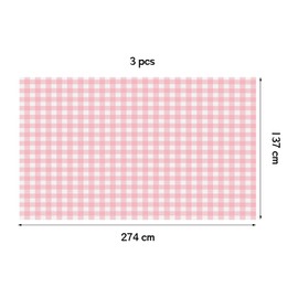 Auch 3 Packs Pink Gingham Tablecloth Pink and White Checkered Tablecloths 54 x 108 Inches Disposable Plastic Gingham Tablecovers Waterproof Rectangle Picnic Table Covers for Birthday Party Supplies