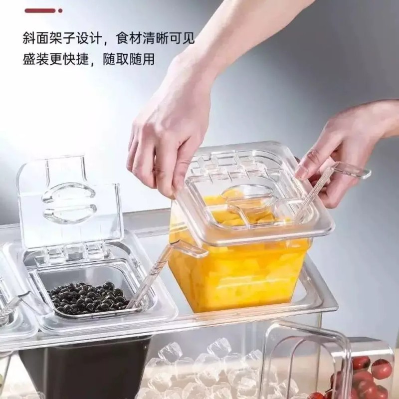 셀프바 업소용 토핑 플립 재료 뷔페 뚜껑 바트 셀러드바 6