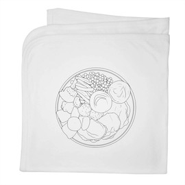 Azeeda 'Roast Dinner Plate' Cotton Baby Blanket/Shawl (BY00036283)