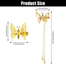 6 Pieces Butterfly Alloy Hair Clips, Glitter Hair Clips, Butterfly Metal Alligator Clips, Lace Butterfly Hair Clip for Women and Girls, Hair Fashion Accessories