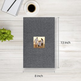 potricher Small Photo Album 4x6 300 Photos Linen Cover Picture Photo Book for Family Wedding Anniversary Baby Vacation (Gray,300 Pockets)