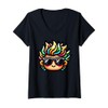 Womens Colorful Cartoon Character Illustration For Kids V-Neck T-Shirt