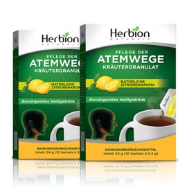 Herbion Naturals Natural Lemon Flavoured Respiratory Care Granules - 10 Portion Sachets - Promotes Healthy Respiratory Function, Optimises the Immune System, Pack of 2