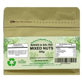 Natural Health 4 Life Baked and Salted Mixed Nuts (No Peanuts) 300 g (1 Pouch)