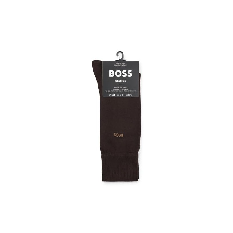 BOSS Men's Regular Length Logo Socks Mercerized Egyptian Cotton, dark