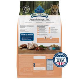 Blue Buffalo Wilderness Natural High-Protein Dry Food for Large Breed Puppies, with Wholesome Grains, Chicken, 28-lb bag.