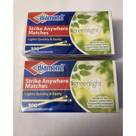 (2 boxes) (300 per box)Vintage Diamond Strike Anywhere Matches