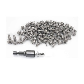 #12 × 1" Hex Washer Head Self Drilling Screws 410 Stainless Steel Self-Tapping Screws 50pcs