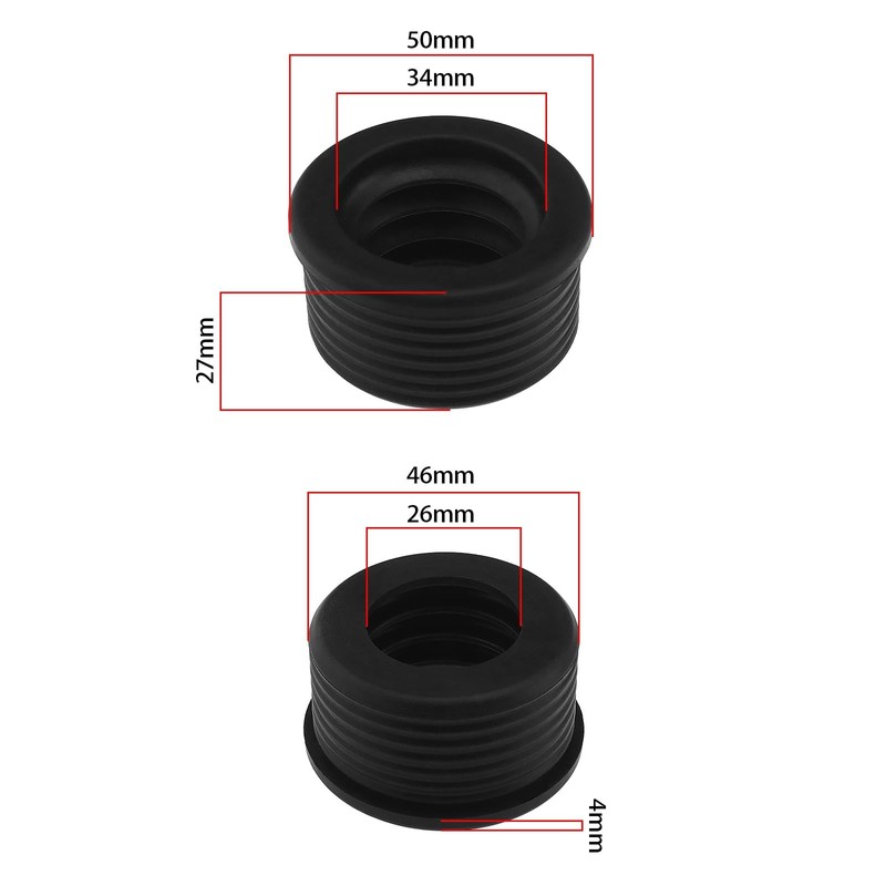 VGOL Pack of 2 Siphon Drain Pipe Rubber Sleeve Drain