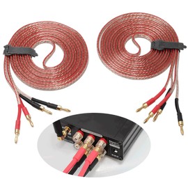 WOWLED 13AWG Speaker Cable with Banana Plugs, 2 Pack 2m HiFi Speaker Cable with Gold Plated Banana Connectors, Banana Plug Male to Male Audio Cable Speaker Cable Connector