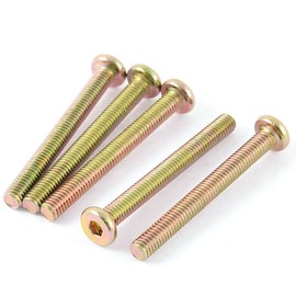 uxcell M6 x 55mm Threaded Hex Socket Head Cap Screw Bolt Bronze Tone 5 Pcs