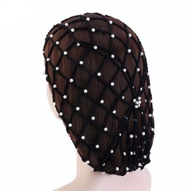 Sleeping Hair Nets Crochet Hair Net 1 Piece Pearl Crochet Net Hair Net Knitted Hair Wrap Crochet Hair Net Sleeping Cap Hair Accessories Hair Net Knitted Tube Hat for Women