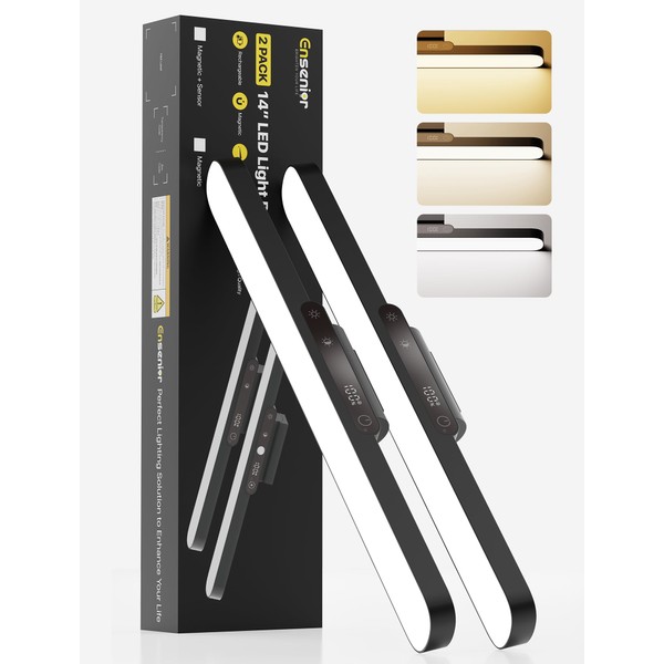 Ensenior Under Cabinet Lighting, 14 inch Rechargeable Vanity Lights with