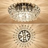 CVKASH Crystal Floral Chandelier 4-Light Antique Modern Black Flush Mount