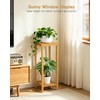 Ufine Bamboo 2-Tier Square Plant Stand, 30 Inch Tall Plant