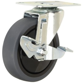 TRUSCO(トラスコ) 省音キャスター(プレート式) 自在ストッパー付 Φ100 エラストマー車 TYSFHG-100SELDS