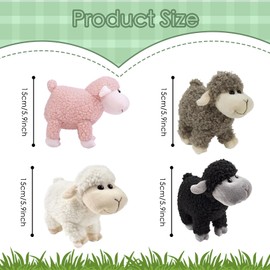 lilizzhoumax Sheep Plush Toy 18 cm / 7 inches, Stand Simulated Animal Kawaii Sheep Cuddly Toy, Realistic Sheep Plush Toy for Wild Animals, Gift for Friends and Children, Furry Stuffed Toy Sheep