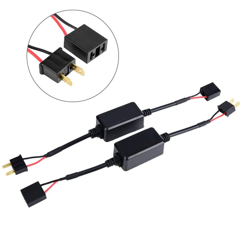 Qiilu 2pcs Car H7 LED Headlight Canbus Decoder Anti Flicker