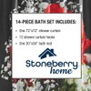 Stoneberry Home® 14-Piece Shower Curtain Sets Polyester,Memory Foam Rose