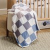 Lambs & Ivy Little Racer Soft Checkered Blue/White/Taupe Fleece Baby