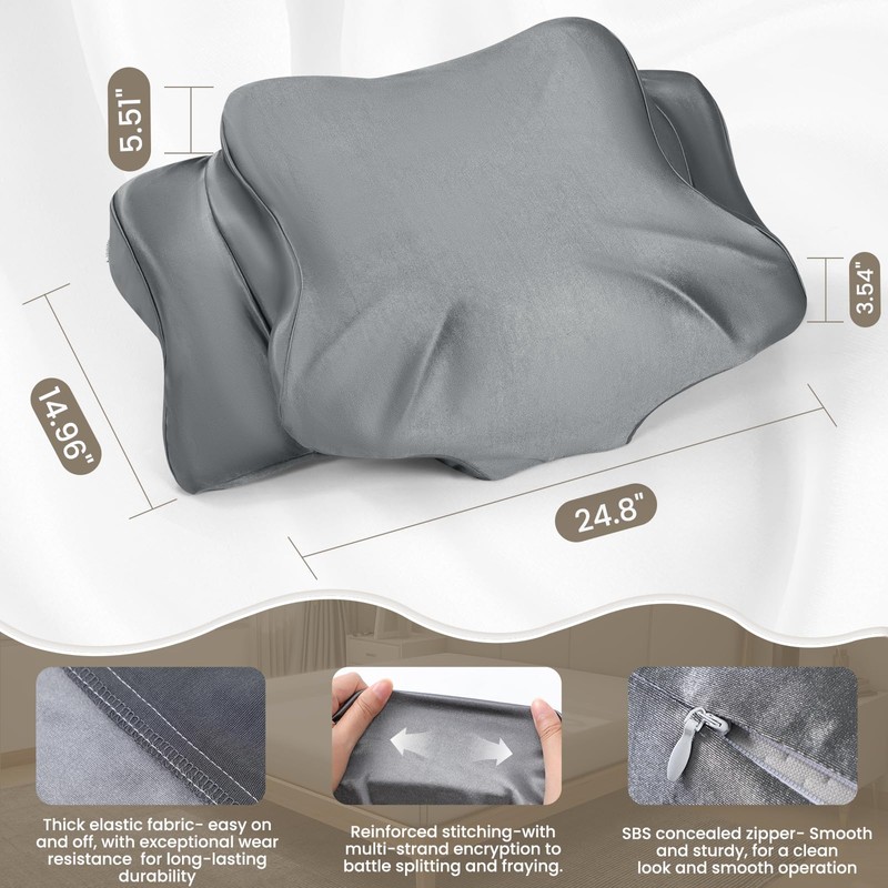 Thickened Satin Pillowcase, Elastic 16 * 24In Pillow Cover for