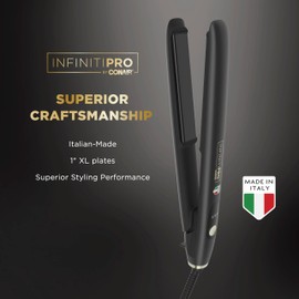 Conair INFINITIPRO by CONAIR ArteBella 1-inch Flat Iron |Hair Straightener with Extra Long Plates | Italian Performance for Ultra-Fast, Flawless Styling