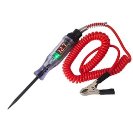 Circuit Tester, 3V-70V Dc Electric Tester, Digital Display Voltage Tester Pen with Retractable Spring Wire And Crocodile Clip, Car Truck Relay Tester for Automotive, Fuse, Wiring Circuit Checking