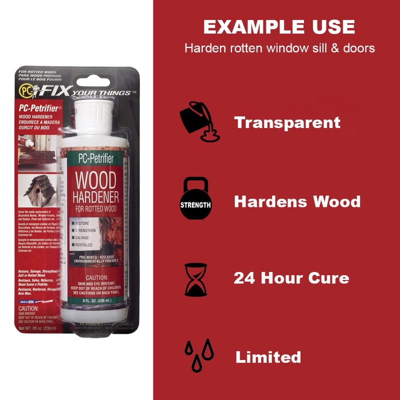 PC-Products PC-Woody Wood Repair Epoxy Paste, Two-Part 12 oz, and