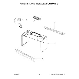 Kircuit Replacement Part for Whirlpool Microwave WMH32519HT Series,Part 3 Whirlpool Microwave Vent Damper of Cabinet and Installation Parts