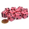 Set of 10 Six Sided D6 16mm Standard Dice Pink
