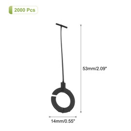 sourcing map 2000 Pcs Round Hook Fasteners, 35mm Black Tagging Gun Refill Fasteners Standard Tagging Barb Fasteners Plastic for Clothing Hanging Fine Stitch Price Refills Tag Label