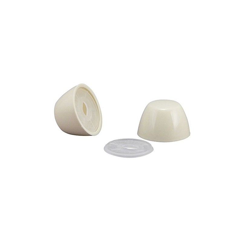 Plumb Pak PP23531 Universal Round Toilet Push-On Bolt Caps, Almond