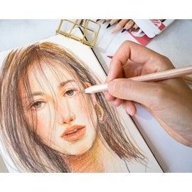 MONT MARTE Skin Colour Pencils Set - 12 pieces of Skin Coloured Pencils - Ideal Skin Tone Crayons for expressive and realistic Portrait Drawings