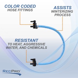 RecPro RV Water Heater Bypass Kit | Pressurized Hose and Fittings | Winterizing Made Easy