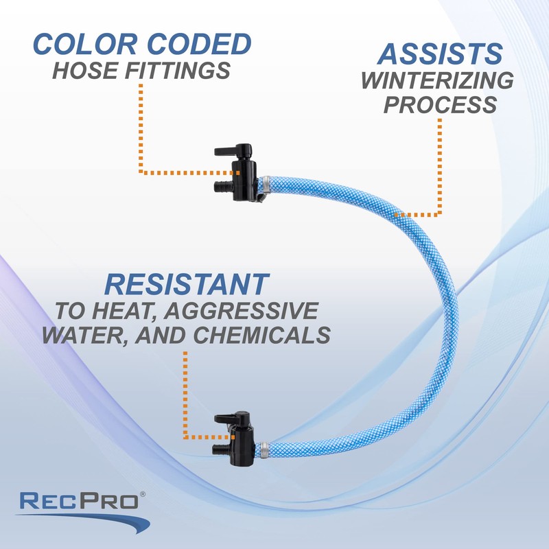 RecPro RV Water Heater Bypass Kit | Pressurized Hose and