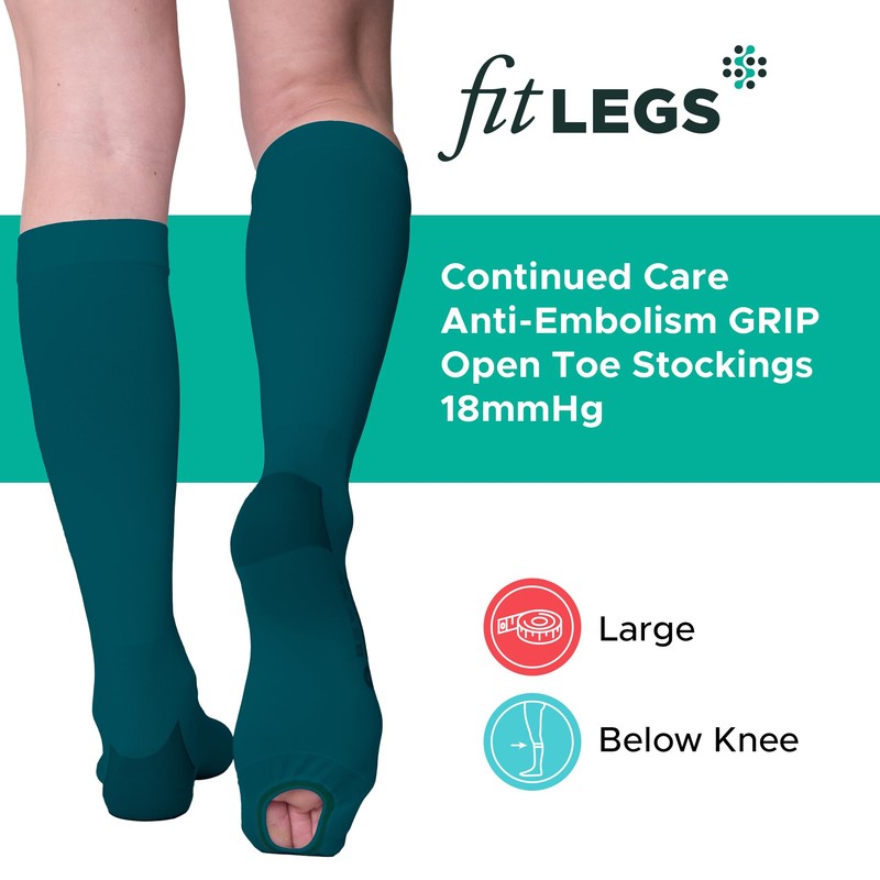 FITLEGS - Open-Toe Compression Stocking - 18mmHg AES DVT Prevention