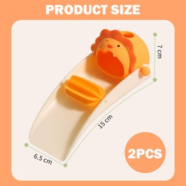 HOPCNF Wasserhahn Verlängerung Kinder,2 Stück Multifunktionaler Wasserhahn Erweiterung für Kinder,Tieren Wasserhahn Aufsatz Kinder für Wasserhähne in Küchen und Toiletten(Orange und Grün)