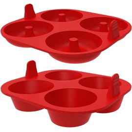 Webake Silicone Air Fryer Muffin Pan and Donut Pan, Make 2.8" Standard Size Cupcakes and Donuts, Nonstick BPA-Free, Set of 2